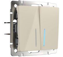 Выключатель двухклавишный с подсветкой Werkel слоновая кость W1120103 4690389155611