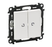 Выключатель двухклавишный Legrand Valena Life 10A 250V с подсветкой белый 752428 УЦ