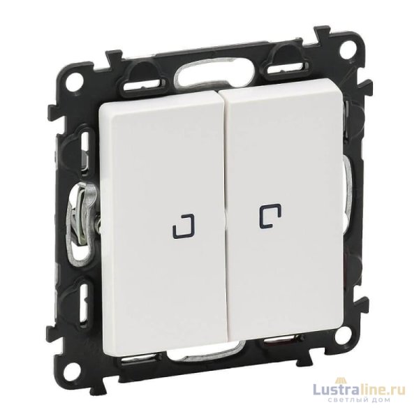 Выключатель двухклавишный Legrand Valena Life 10A 250V с подсветкой белый 752428 УЦ
