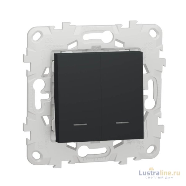 Выключатель двухклавишный Schneider Electric Unica New NU521154N