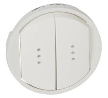 Лицевая панель Legrand Celiane выключателя двухклавишного с подсветкой белая 068004