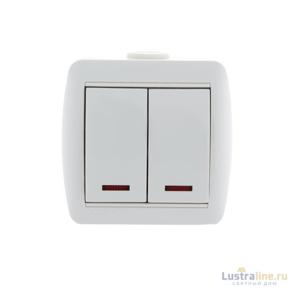 Выключатель двойной с подсветкой Lezard Nata 710-0200-112
