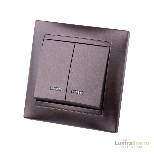 Выключатель двухклавишный с подсветкой Лама TDM Electric SQ1815-0505