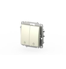 Выключатель двухклавишный проходной ELBI Zena Vega 609-010300-211