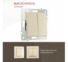 Выключатель жалюзи Arte Milano 206.38-2.shampan Выключатель жалюзи Arte Milano 206.38-2.shampan