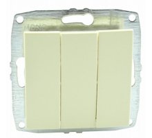 Выключатель трехклавишный Mono Electric Despina-Larissa 10А 250В крем 500-001722-114