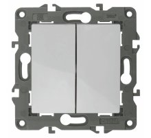 Выключатель двухклавишный ЭРА Elegance 10AX 250V 14-1104-01 Б0034229