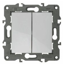 Выключатель двухклавишный ЭРА Elegance 10AX 250V 14-1104-01 Б0034229