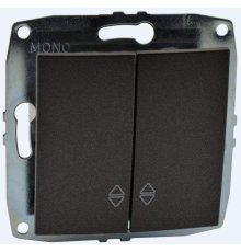 Выключатель двухклавишный проходной Mono Electric Despina-Larissa 10А 250В графит 500-002023-111
