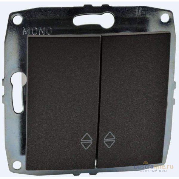 Выключатель двухклавишный проходной Mono Electric Despina-Larissa 10А 250В графит 500-002023-111
