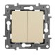 Переключатель двухклавишный Legrand Etika 10A 250V белый 672212