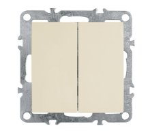 Выключатель двухклавишный Stekker Эрна слоновая кость PSW10-9104-02 39323