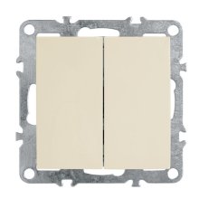 Выключатель двухклавишный Stekker Эрна слоновая кость PSW10-9104-02 39323
