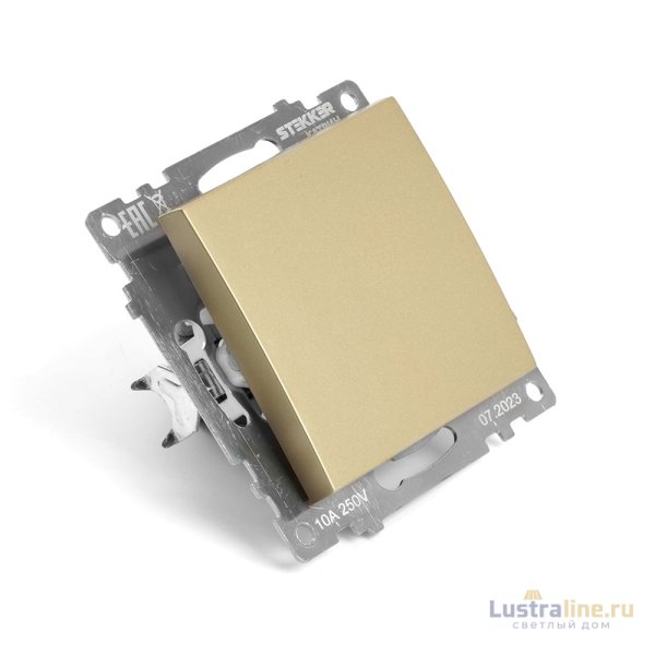 Переключатель перекрестный 1-клавишный Stekker Катрин GLS10-7110-08 49221