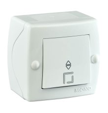 Выключатель одноклавишный проходной Mono Electric Octans IP20 10А 250В белый 104-010101-109