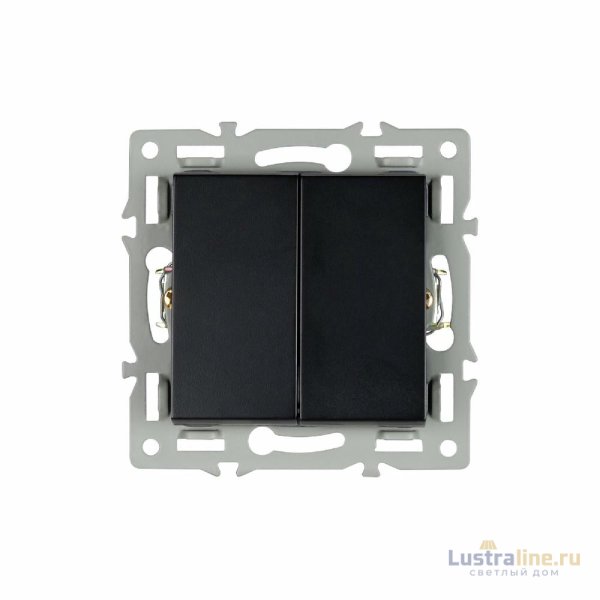Механизм выключателя двухклавишный проходной Arlight SWT-MKP2-PL-BK (250V, 16A) 043728