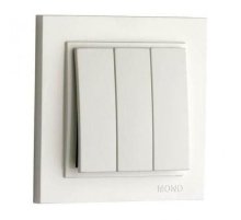 Выключатель трехклавишный Mono Electric Despina 10А 250В слоновая кость 102-010022-114