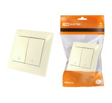Выключатель двухклавишный на 2 направления Лама TDM Electric SQ1815-0107 Выключатель двухклавишный на 2 направления Лама TDM Electric SQ1815-0107