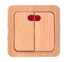 Выключатель 2-клавишный с подсветкой General Альфа 477085