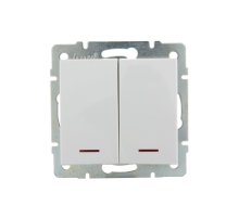 Выключатель двойной с подсветкой Lezard Rain 703-0288-112