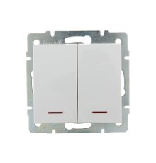 Выключатель двойной с подсветкой Lezard Rain 703-0288-112