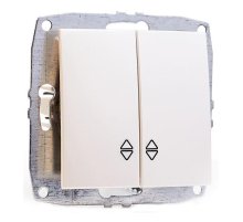 Выключатель двухклавишный проходной Mono Electric Despina-Larissa 10А 250В жемчуг 500-002523-111