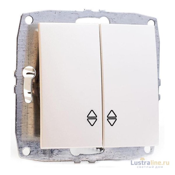 Выключатель двухклавишный проходной Mono Electric Despina-Larissa 10А 250В жемчуг 500-002523-111