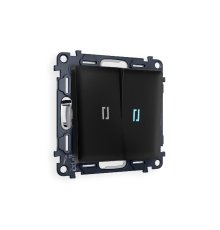 Комплект механизма 2-кл выключателя с подсветкой Ambrella Volt Alfa MA804020