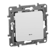 Выключатель одноклавишный Legrand Etika 10A 250V с подсветкой белый 672203