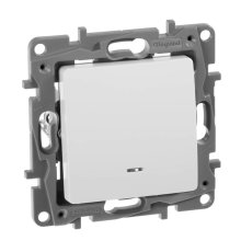 Выключатель одноклавишный Legrand Etika 10A 250V с подсветкой белый 672203