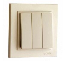 Выключатель трехклавишный Mono Electric Despina 10А 250В крем 102-170022-114
