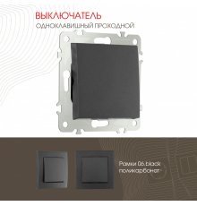 Выключатель одноклавишный проходной Arte Milano 206.32-1.black