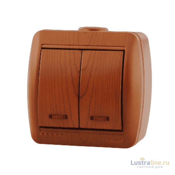 Выключатель двойной с подсветкой Lezard Nata 710-0800-112