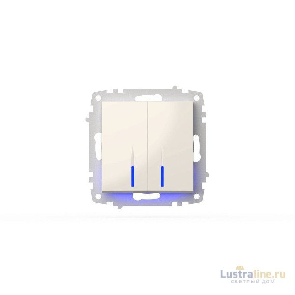 Выключатель двухклавишный с подсветкой ELBI Zena Vega 609-010200-203