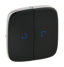 Лицевая панель Legrand Valena Allure выключателя двухклавишного с подсветкой антрацит 755228