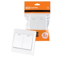 Выключатель двухклавишный с подсветкой Ильмень TDM Electric SQ1823-0004