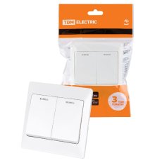 Выключатель двухклавишный с подсветкой Ильмень TDM Electric SQ1823-0004