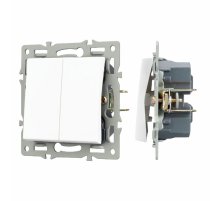 Механизм выключателя двухклавишный непроходной Arlight SWT-MK02-PL-WH (250V, 16A) 043724