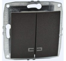 Выключатель двухклавишный с подсветкой Mono Electric Despina-Larissa 10А 250В графит 500-002025-103