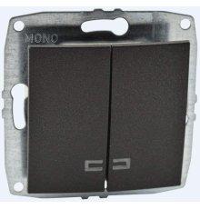 Выключатель двухклавишный с подсветкой Mono Electric Despina-Larissa 10А 250В графит 500-002025-103
