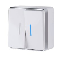 Выключатель двухклавишный с подсветкой Werkel Gallant белый W5020101 4690389164170