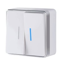 Выключатель двухклавишный с подсветкой Werkel Gallant белый W5020101 4690389164170