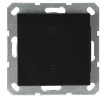 Выключатель одноклавишный Jasmart для жалюзи/штор в комплекте с накладкой 10A 250V черный матовый (soft touch) G3018PB