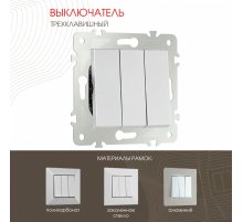 Выключатель трехклавишный Arte Milano 203.30-3.silver