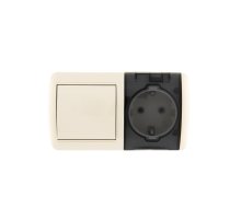 Выключатель и розетка с/з с крышкой Lezard Nata 710-0300-170 Выключатель и розетка с/з с крышкой Lezard Nata 710-0300-170