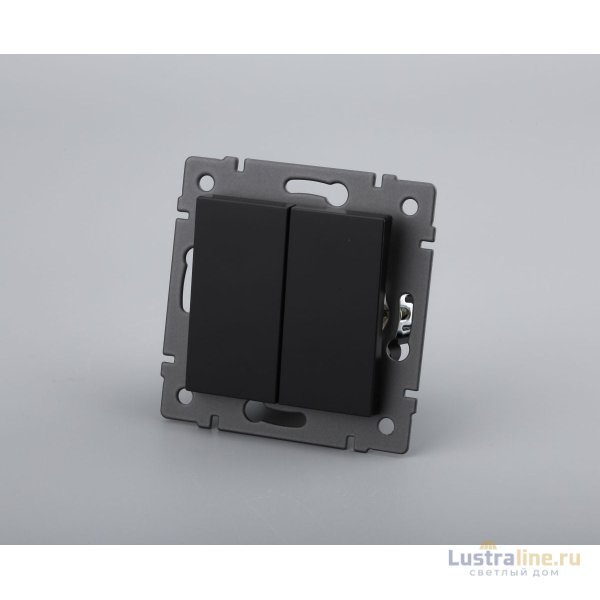 Механизм выключателя двухклавишный самовозвратный Arlight SWT-MKR2-PL-BK-V (250V, 10A) 049884
