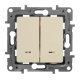Переключатель двухклавишный Legrand Etika с подсветкой 10A 250V белый 672216