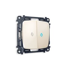 Комплект механизма 2-кл выключателя с подсветкой Ambrella Volt Omega MO304020
