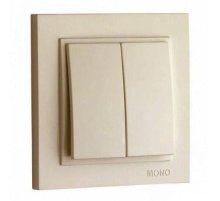 Выключатель двухклавишный Mono Electric Despina 10А 250В крем 102-170025-102