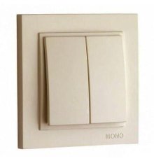 Выключатель двухклавишный Mono Electric Despina 10А 250В крем 102-170025-102